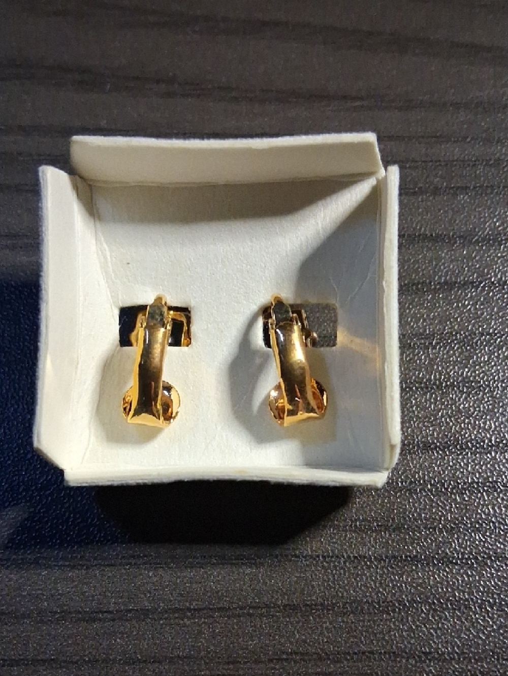 Blue Square Crystal Clip-On Earrings - Unbranded - Picture 3 of 3